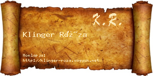 Klinger Róza névjegykártya