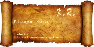 Klinger Róza névjegykártya