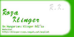 roza klinger business card